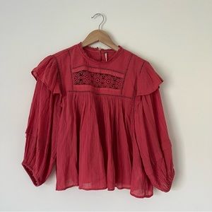 free people pink blouse
